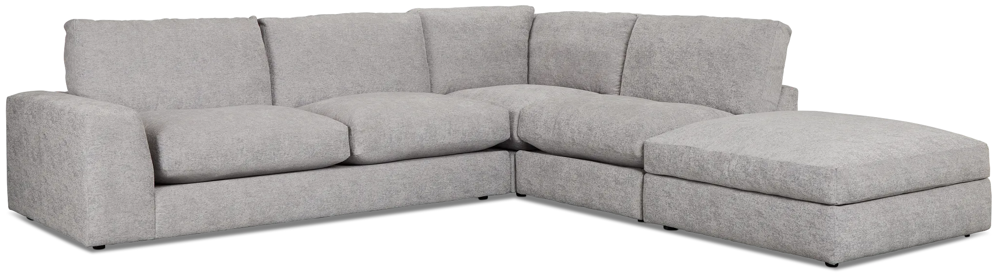 Calista Pewter Fabric Large Right Bumper Sectional