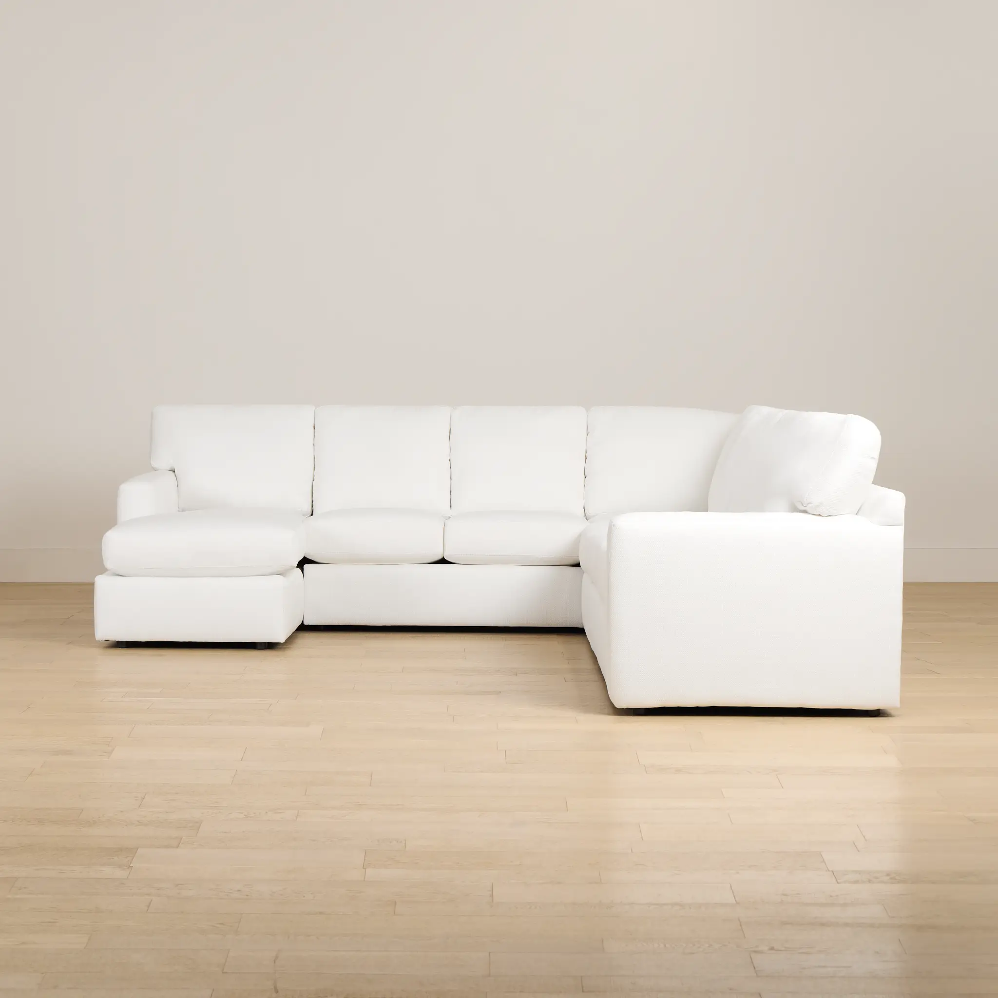 Rhodes White Fabric Large Left Chaise Sectional Rhodes White Fabric Large Left Chaise Sectional