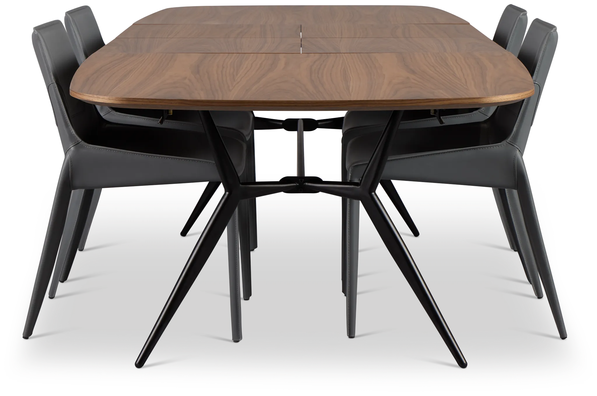 Margo Two-tone Rect Table & 4 Gray Upholstered Chairs