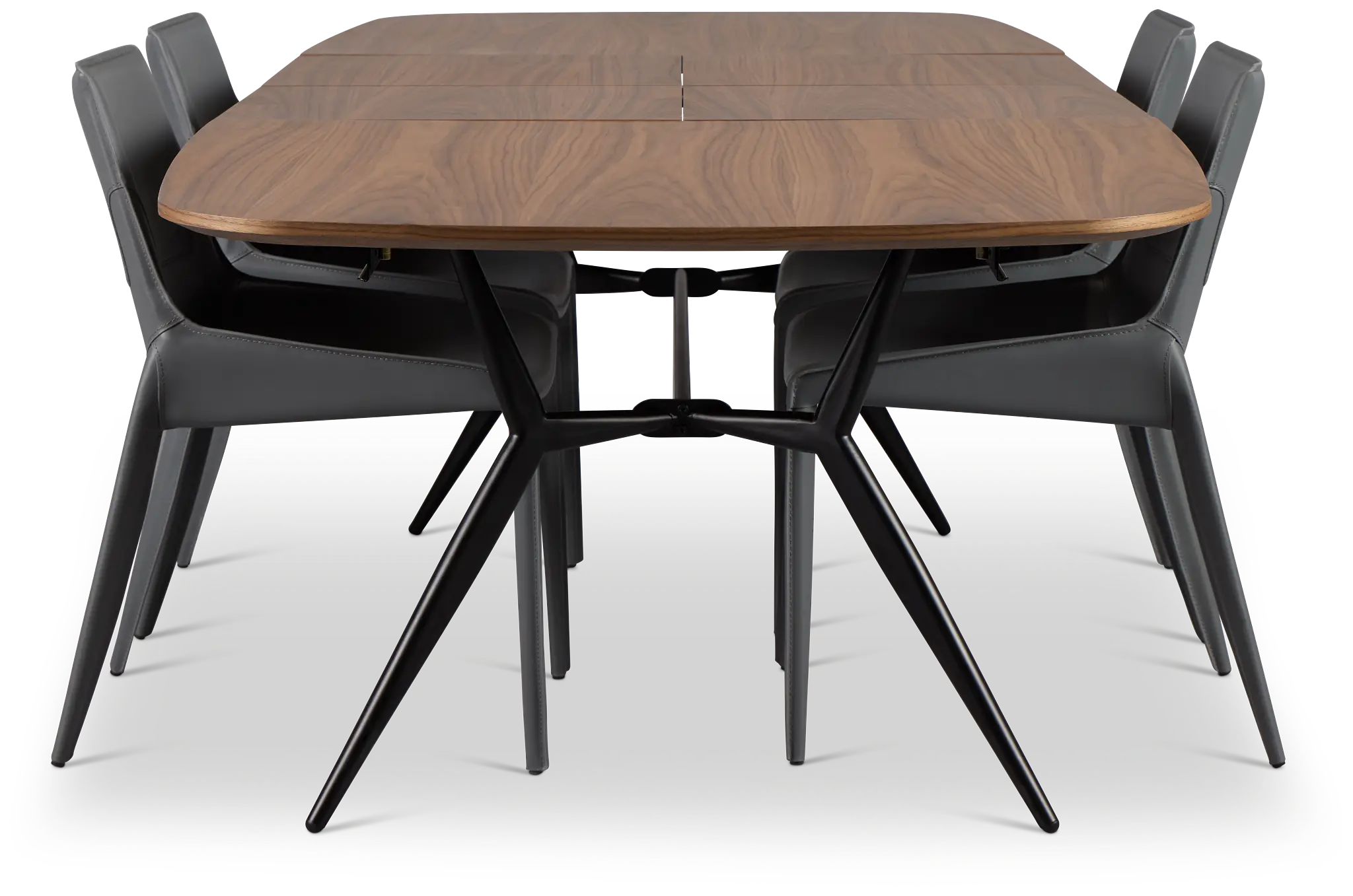 Margo Two-tone Rect Table & 4 Gray Upholstered Chairs Margo Two-tone Rect Table & 4 Gray Upholstered Chairs