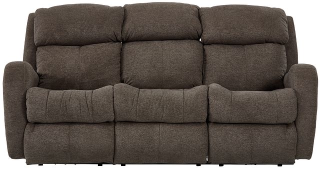 Finn Brown Fabric Power Reclining Sofa