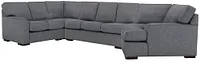 Austin Blue Cool Mfoam Right Cuddler Memory Foam Sleeper Sectional