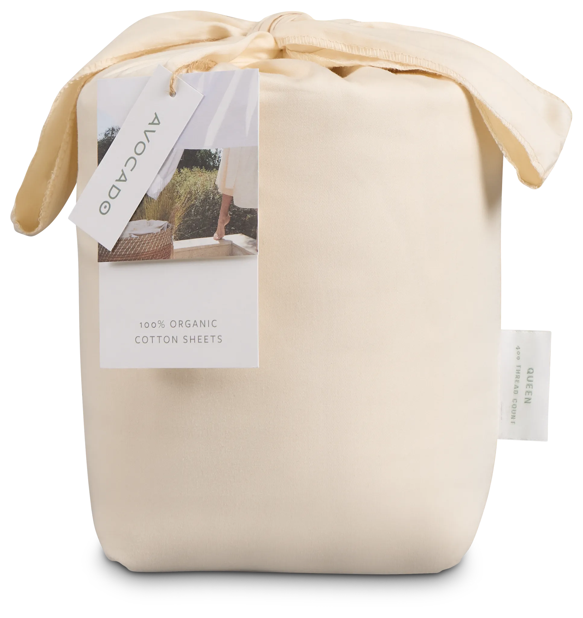 Avocado Organic Beige 400 Thread Sheets