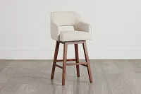 Oberlin Light Beige Fabric 30" Swivel Barstool
