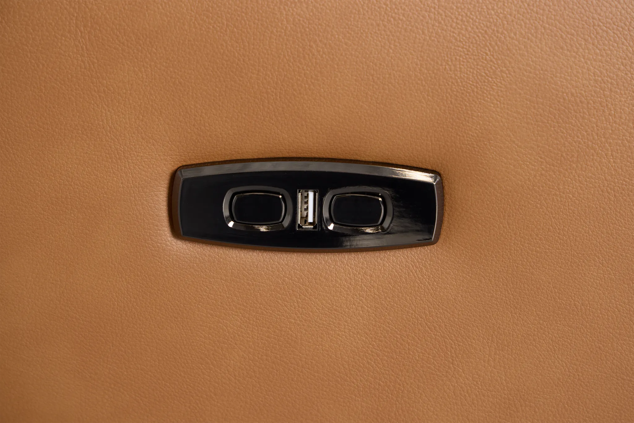 Keaton Brown Lthr/vinyl Power Reclining Sofa W/ Power Headrest