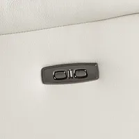 Mason Light Gray Leather Power Glider Recliner With Power Headrest