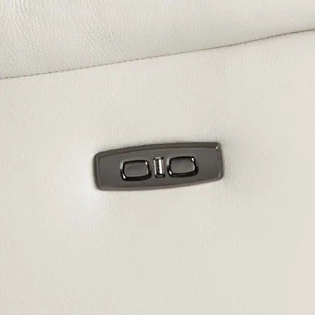 Mason Light Gray Leather Power Glider Recliner With Power Headrest