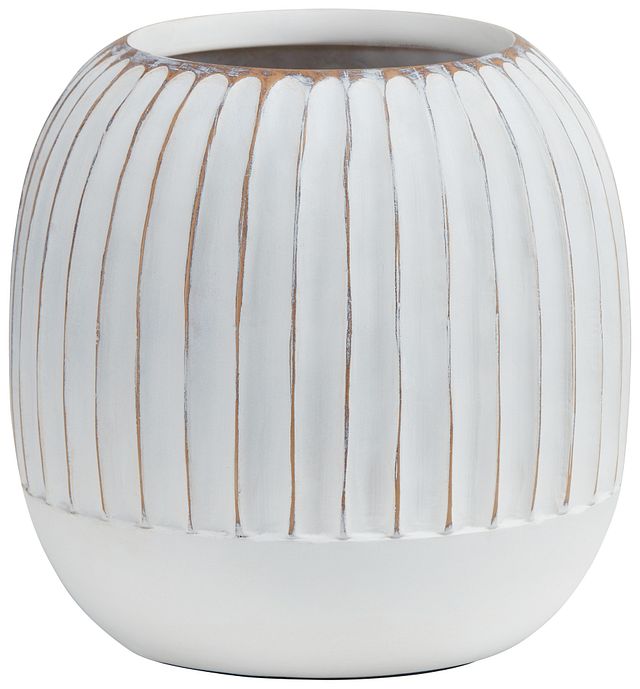 Taylor White Round Vase