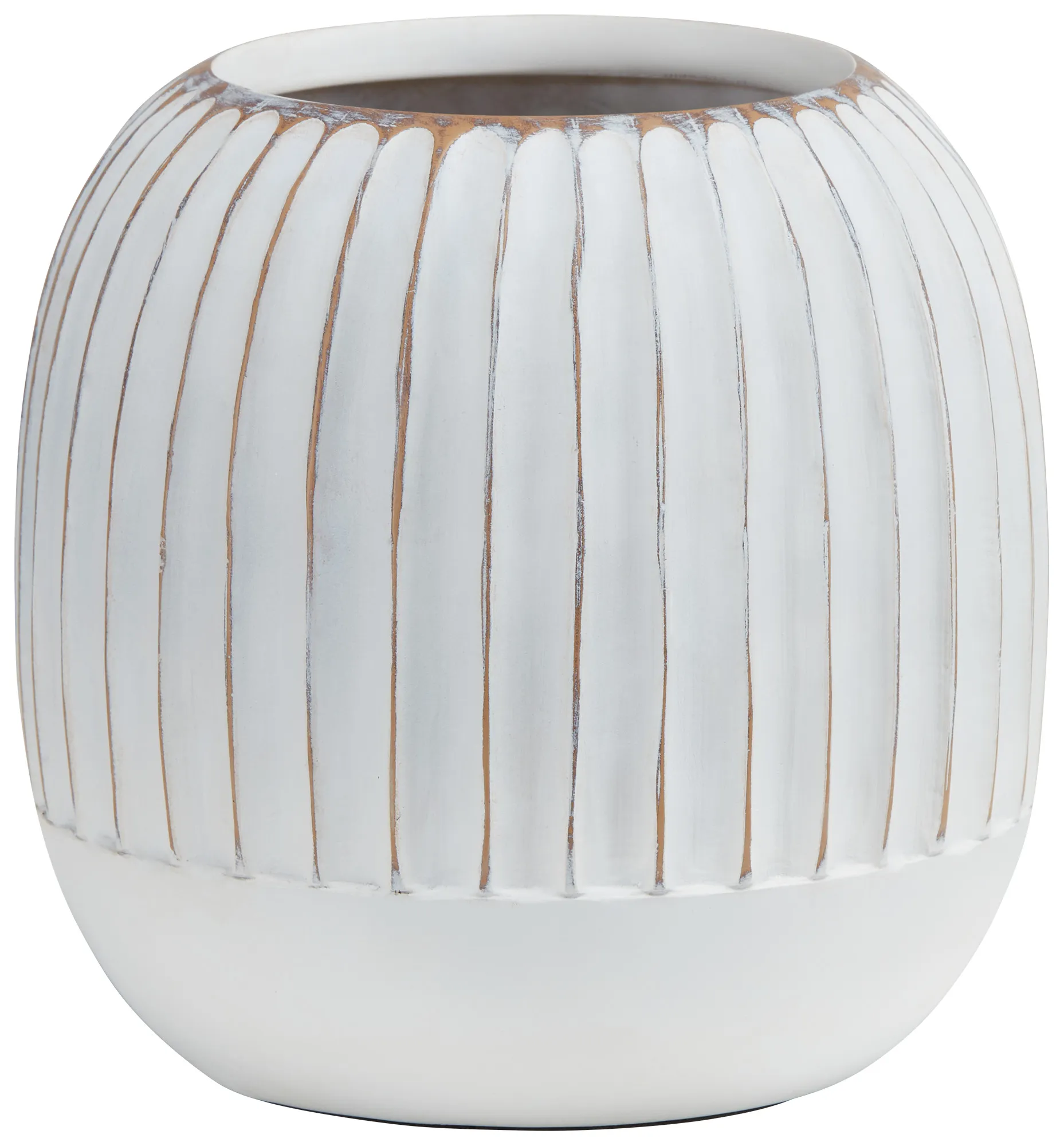 Taylor White Round Vase