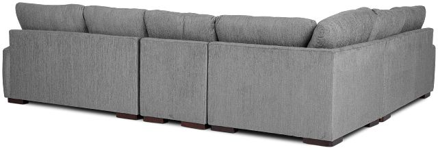 Alpha Light Gray Fabric Medium Two-arm Sectional