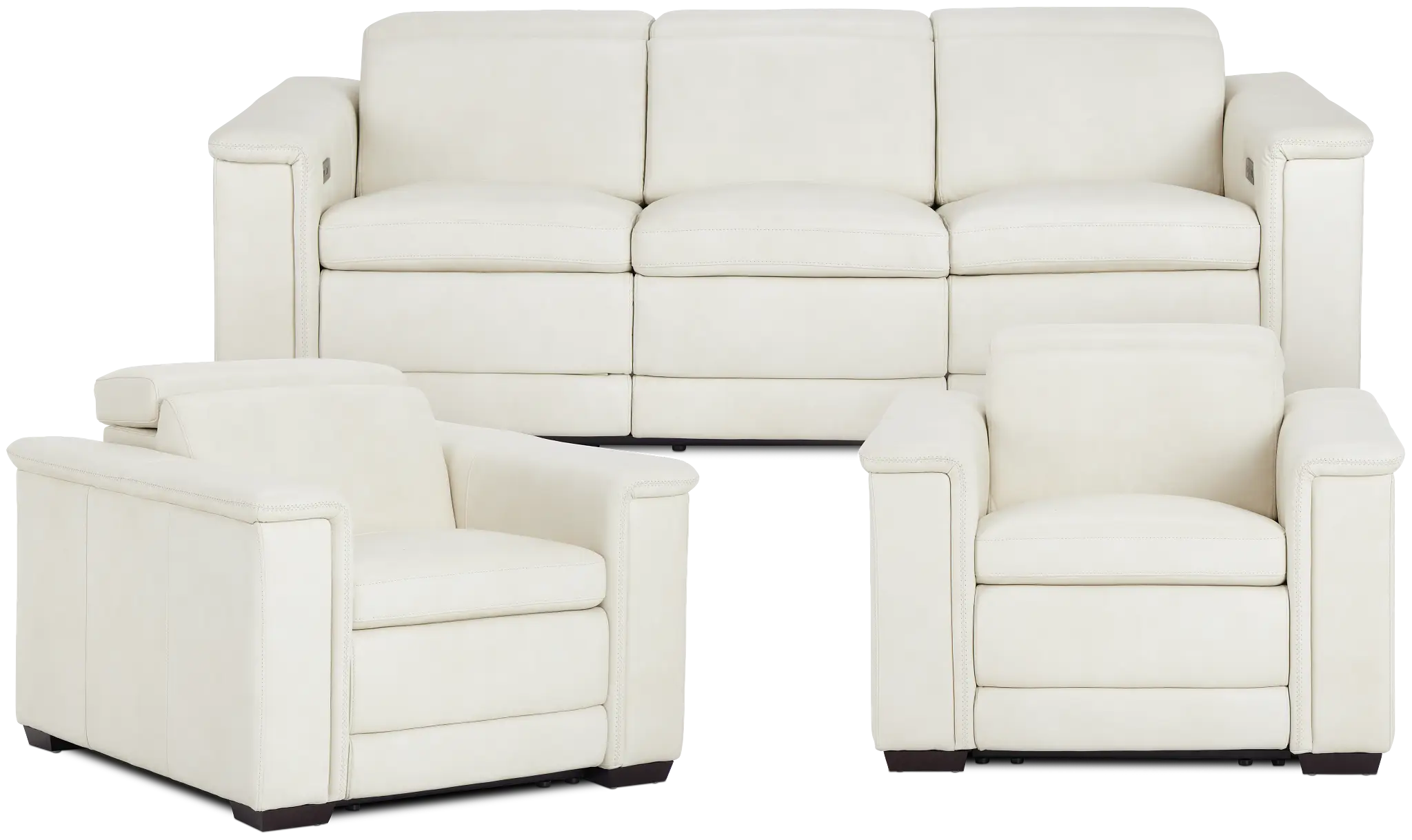 Ainsley White Leather Power Reclining Living Room Ainsley White Leather Power Reclining Living Room