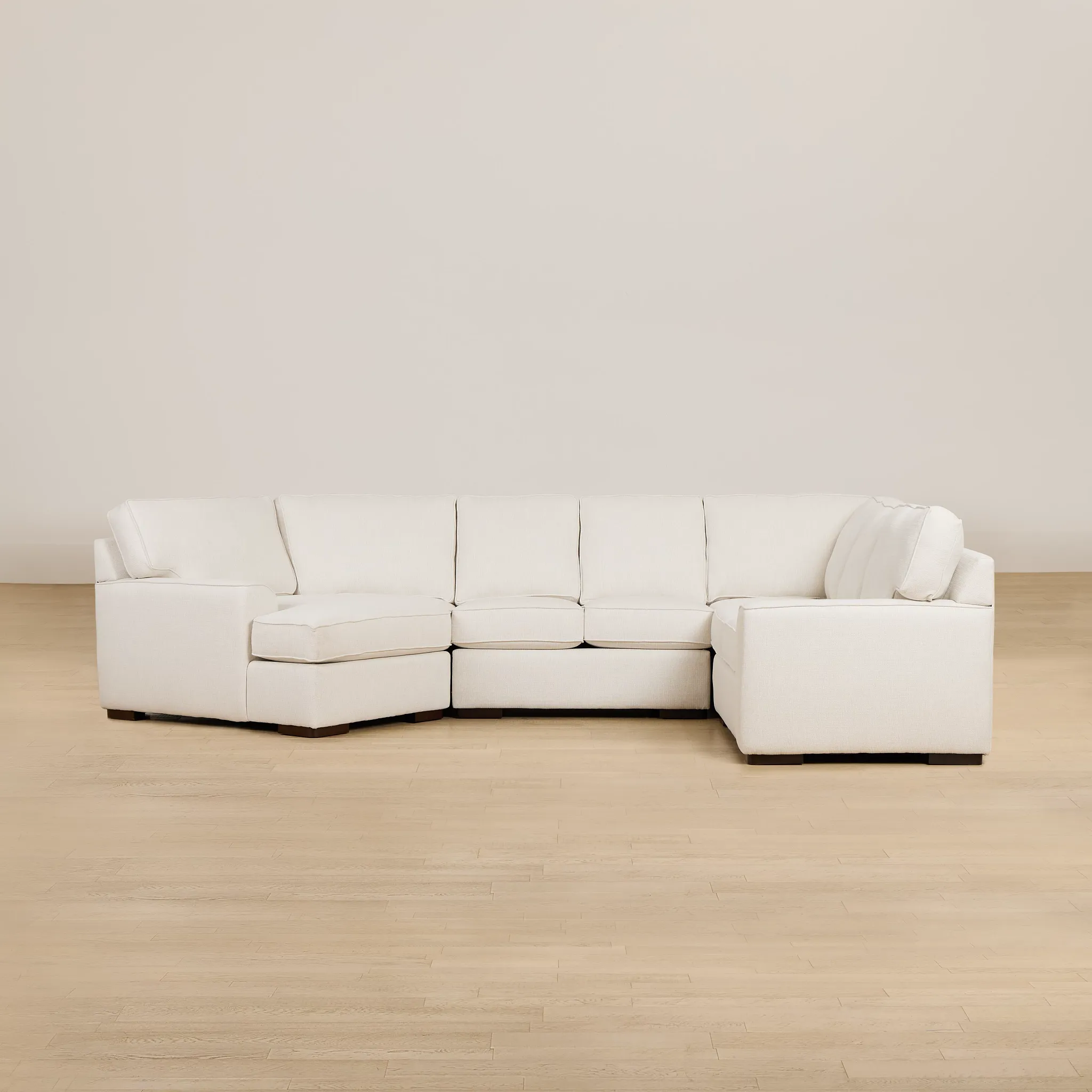 Sinclair Light Beige Fabric Medium Left Facing Cuddler Sectional