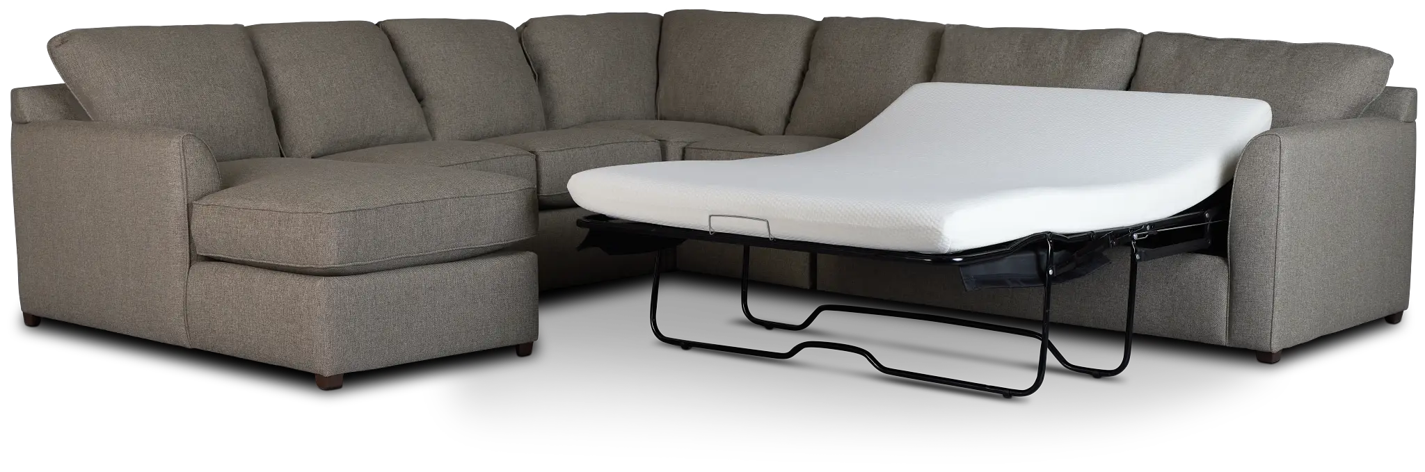 Asheville Brown Fabric Left Chaise Memory Foam Sleeper Sectional Asheville Brown Fabric Left Chaise Memory Foam Sleeper Sectional