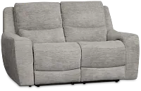 Bennett Gray Fabric Power Reclining Loveseat