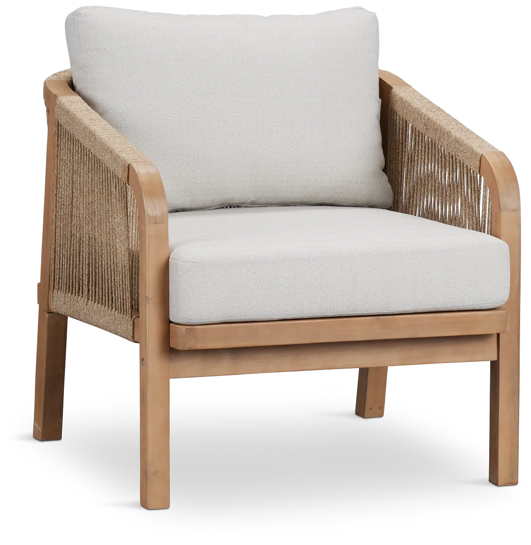 Laguna Light Tone Chair With Gray Cushion