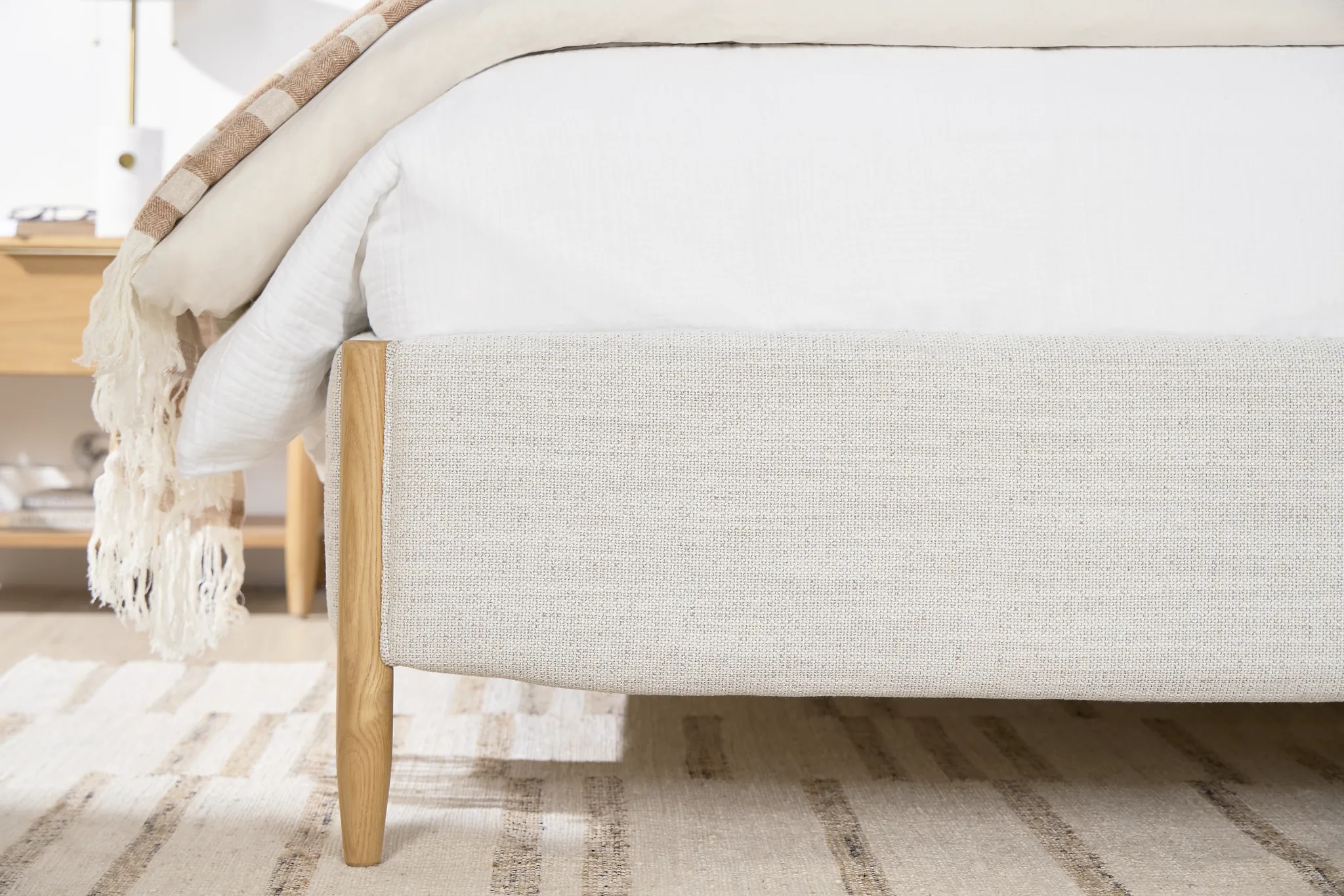 Stockton White Uph Panel Bed