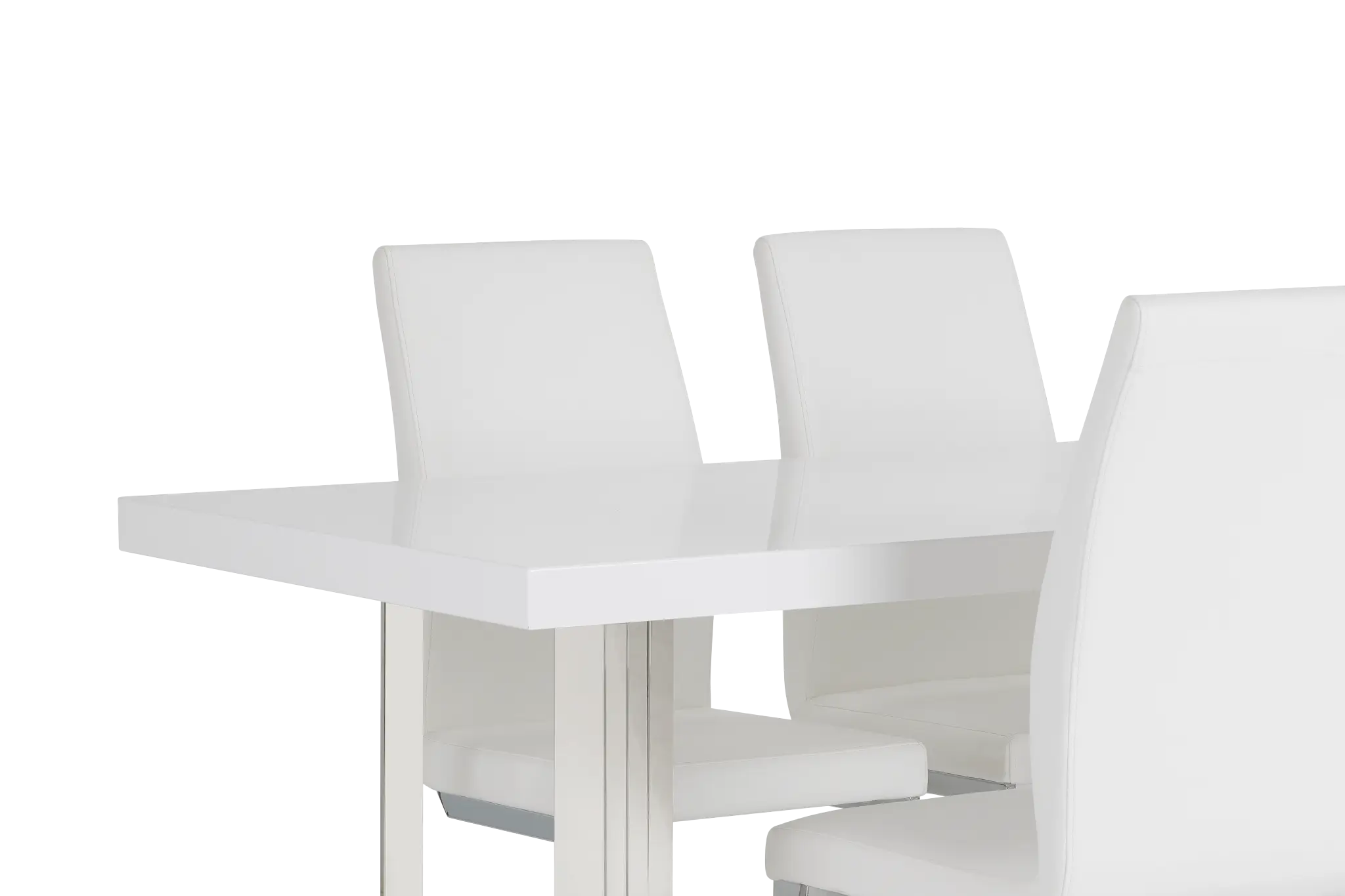 Axel White Table & 4 Upholstered Chairs Axel White Table & 4 Upholstered Chairs