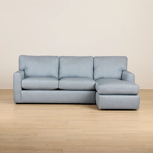 Rhodes Light Blue Fabric Right Chaise Sectional