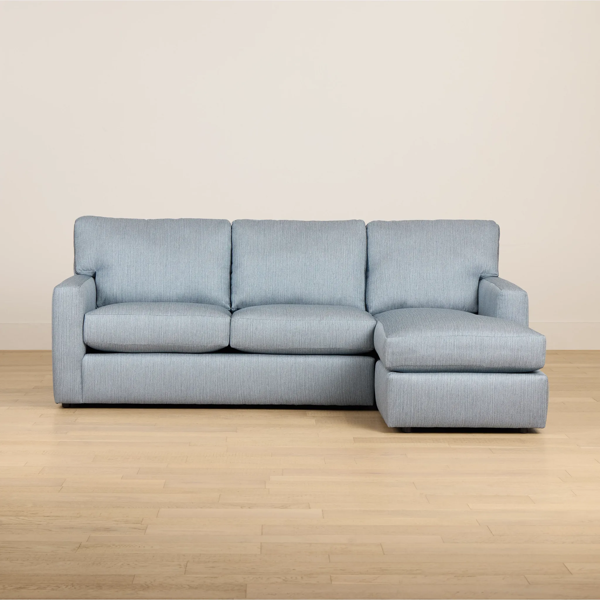 Rhodes Light Blue Fabric Right Chaise Sectional