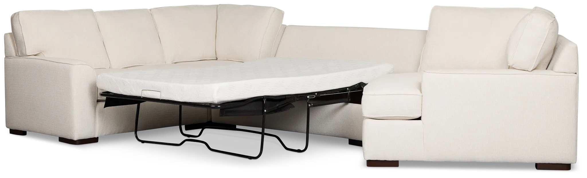 Sinclair Light Beige Fabric Right Cuddler Cooling Memory Foam Sectional