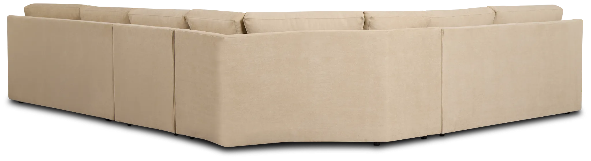 Hudson Beige Fabric Medium 2-arm Wedge Sectional
