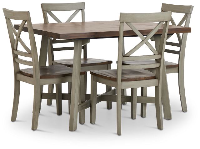 Fairhaven Gray Rect Table & 4 Chairs