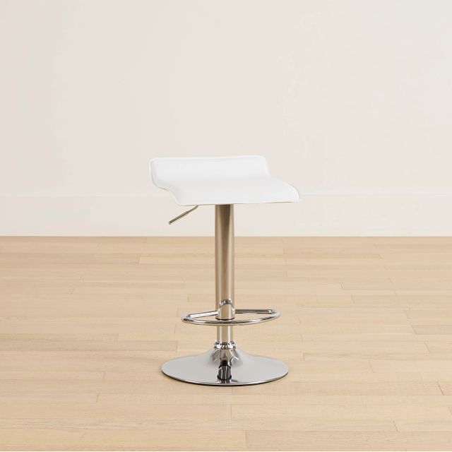 Colton White Adjustable Stool