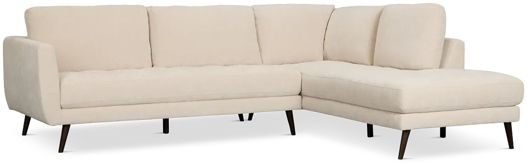 Indie Beige Fabric Small Right Bumper Sectional
