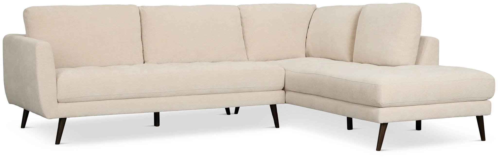 Indie Beige Fabric Small Right Bumper Sectional