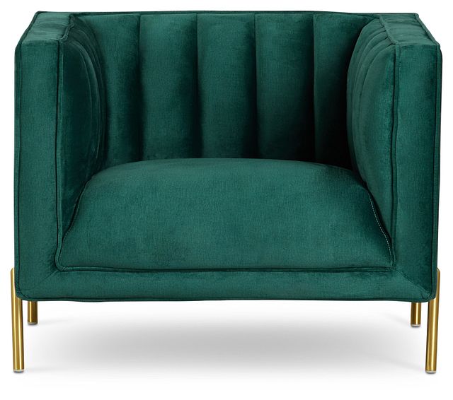 Bella Dark Green Velvet Chair (3)