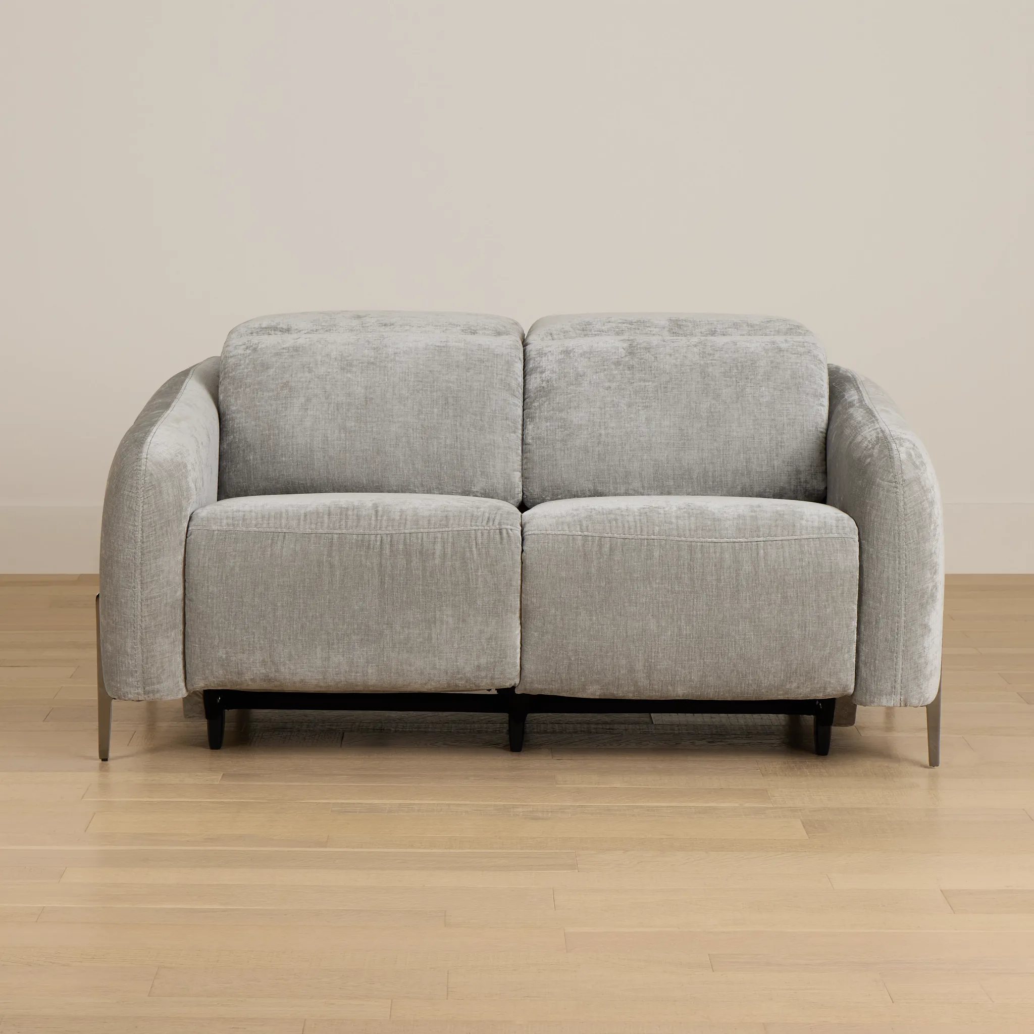 Zuri Gray Velvet Power Reclining Loveseat W/ Power Headrest