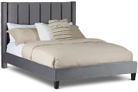 Audrey Dark Gray Velvet Platform Bed