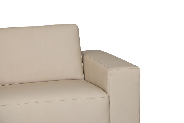 Kellan Ivory Leather Small Left Chaise Sectional