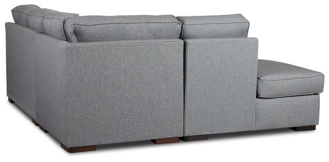 Austin Blue Fabric Small Left Bumper Sectional