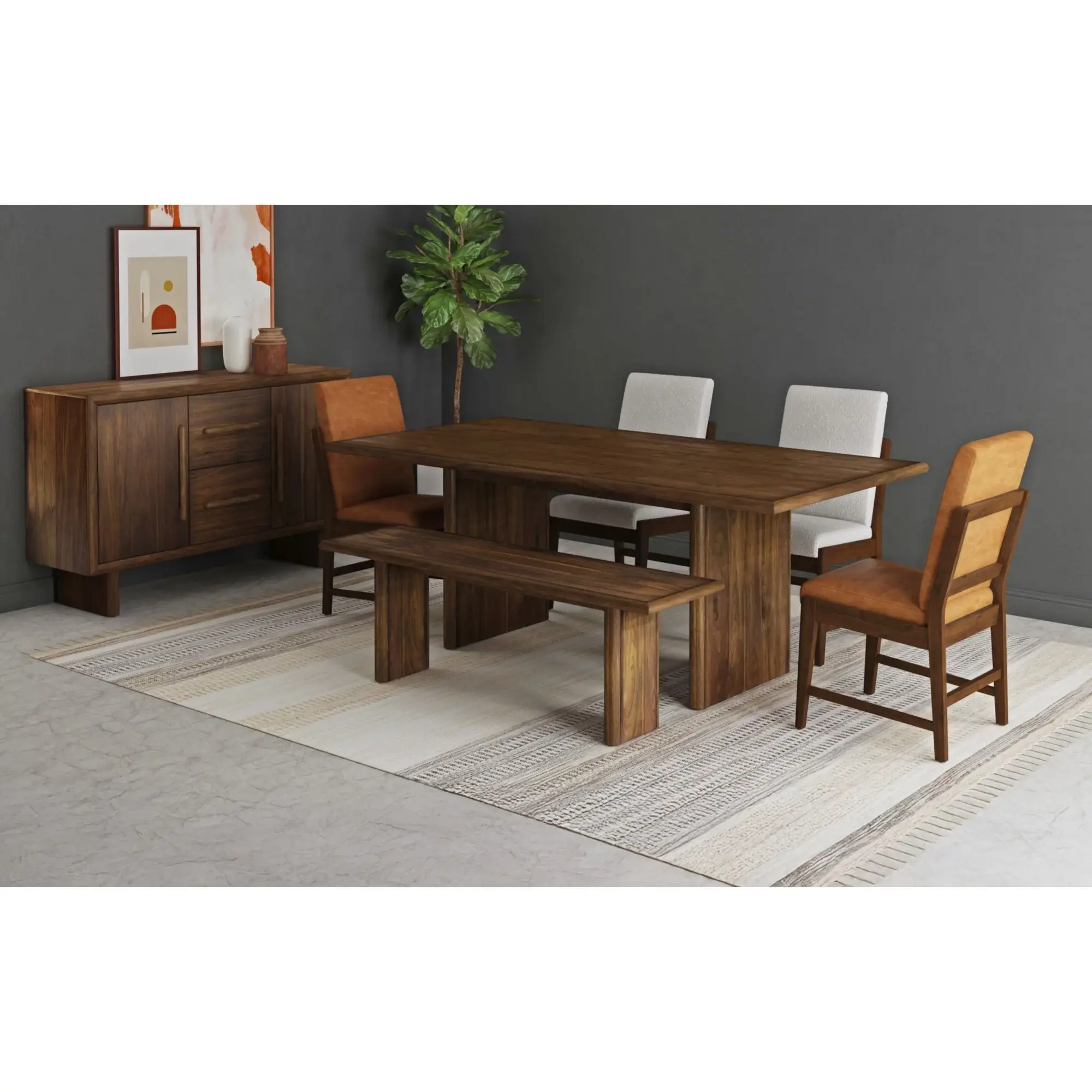 Lorean Mid Tone Dining Bench Lorean Mid Tone Dining Bench