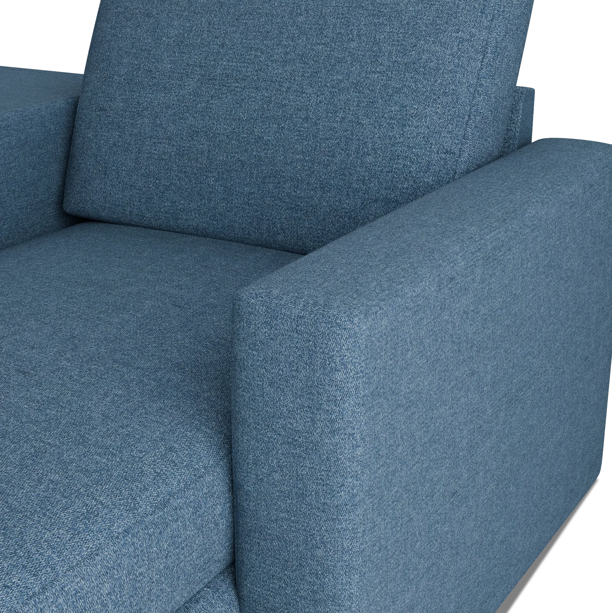 Citymod Blue Fabric Large Right Chaise Sectional With Media Console Citymod Blue Fabric Large Right Chaise Sectional With Media Console