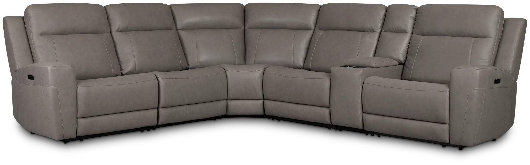 Colton Light Gray Micro Medium Triple Power 2-arm Sectional Colton Light Gray Micro Medium Triple Power 2-arm Sectional