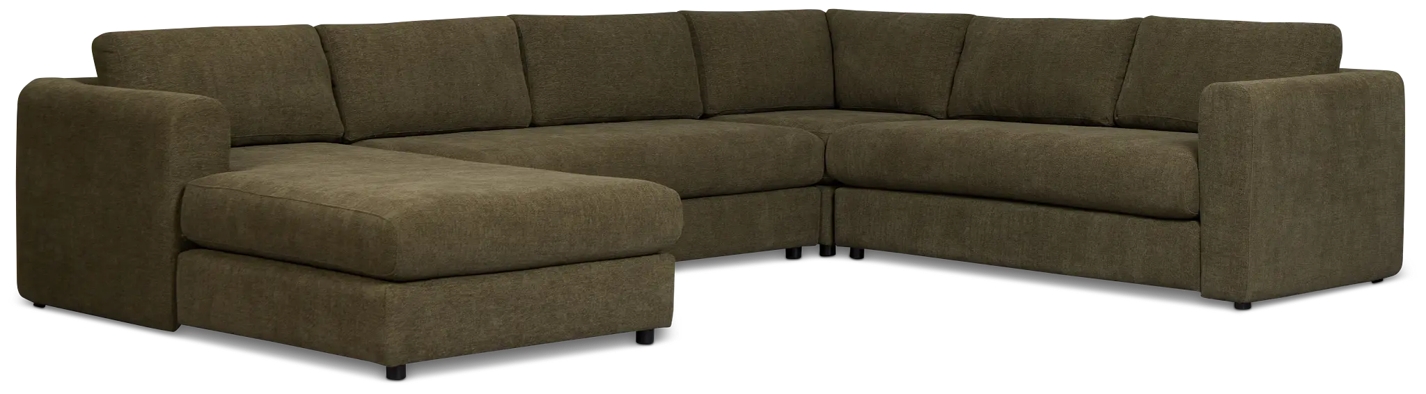 Alma Dark Green Fabric Medium Left Chaise Sectional Alma Dark Green Fabric Medium Left Chaise Sectional
