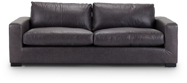 Bohan 89" Black Leather Sofa
