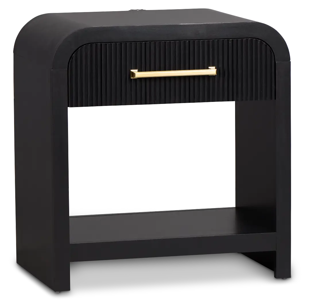Lyndie Black 1-drawer Nightstand Lyndie Black 1-drawer Nightstand