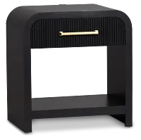 Lyndie Black 1-drawer Nightstand