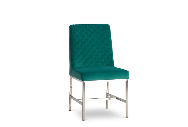 Caspia Teal Velvet Upholstered Side Chair