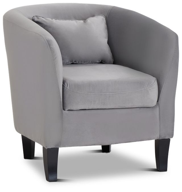 Stanton Light Gray Velvet Accent Chair (1)