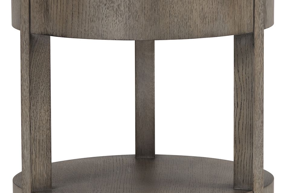 light wood round end table