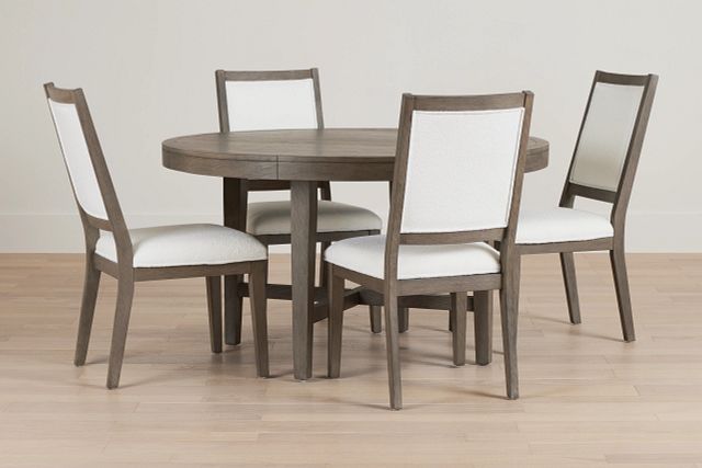 Alden Gray Round Table & 4 Chairs
