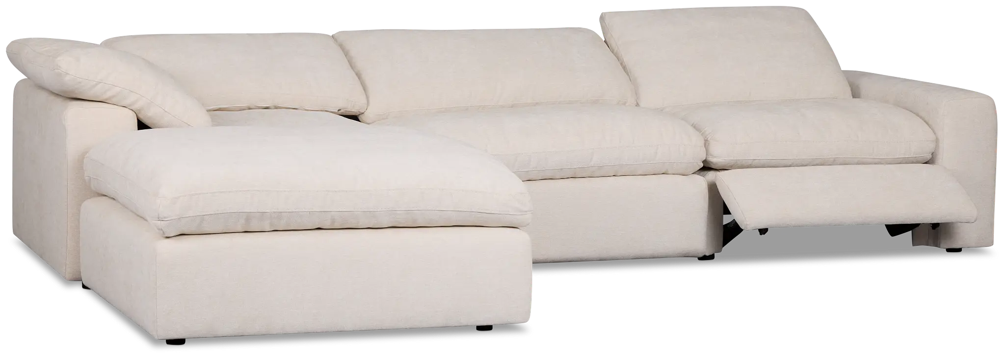 Drift Light Beige Fabric Small Left Bumper Power Reclining Sectional Drift Light Beige Fabric Small Left Bumper Power Reclining Sectional
