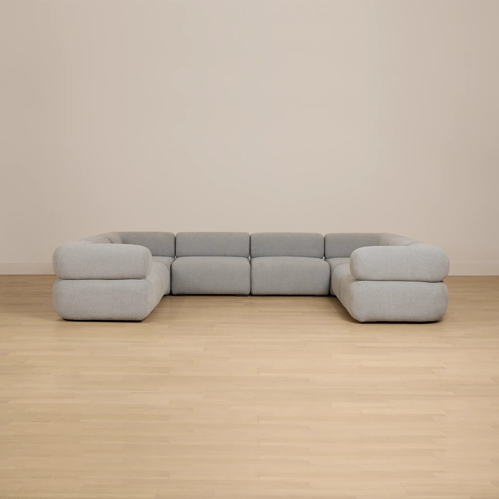 Celeste Light Gray Fabric 8-piece Modular Sectional