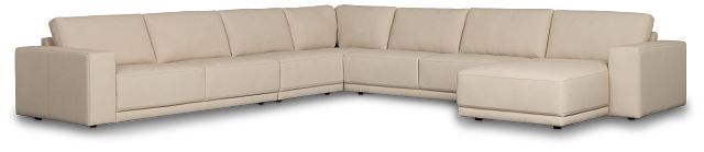 Kellan Ivory Leather Large Right Chaise Sectional