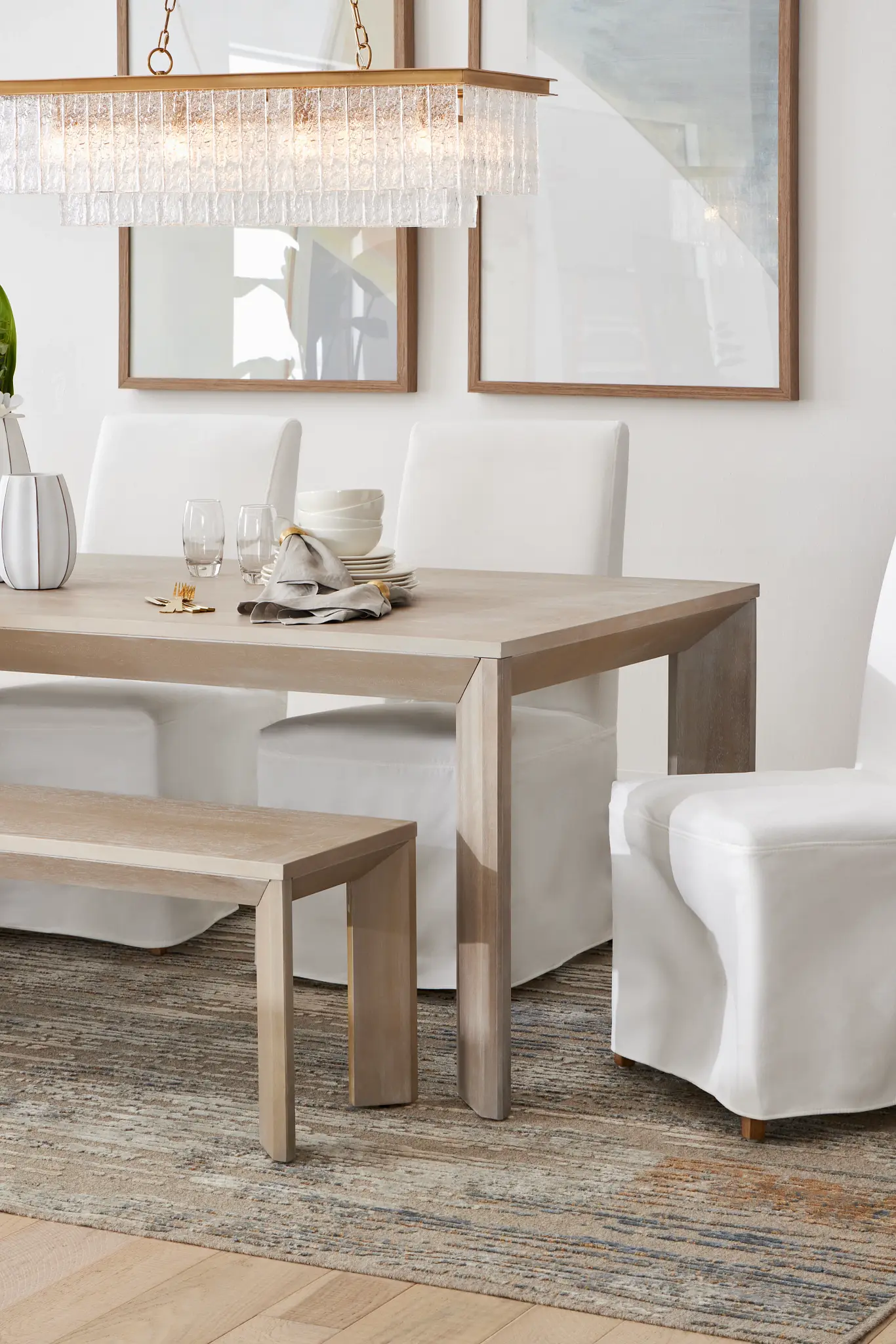 Destination Light Tone 84" Table & 4 Skirted Chairs Destination Light Tone 84" Table & 4 Skirted Chairs