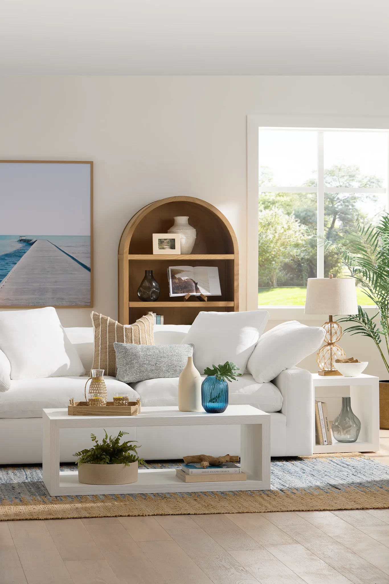 Nixon White Fabric Sofa